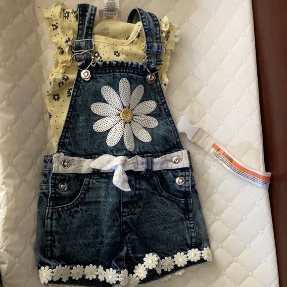 Toddler girls overalls outfit